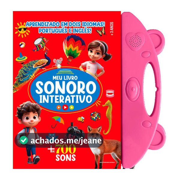 Meu Livro Sonoro Interativo - Português e Inglês - Rosa