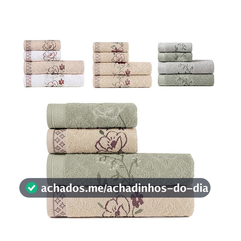 Jogo De Toalhas 4 Peças - Banho e Rosto Algodão Antipiling Yuna Karsten - BF Casa