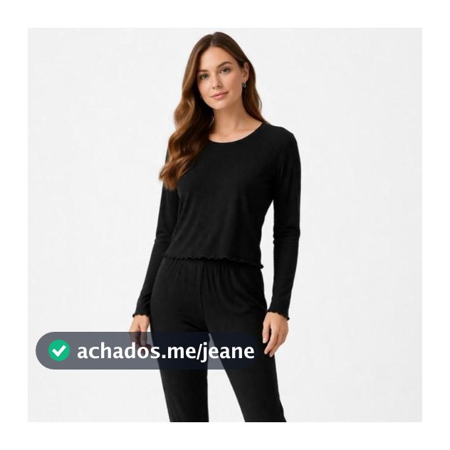Pijama Feminino Inverno Suede Canelado Conforto Estilo Toque Macio