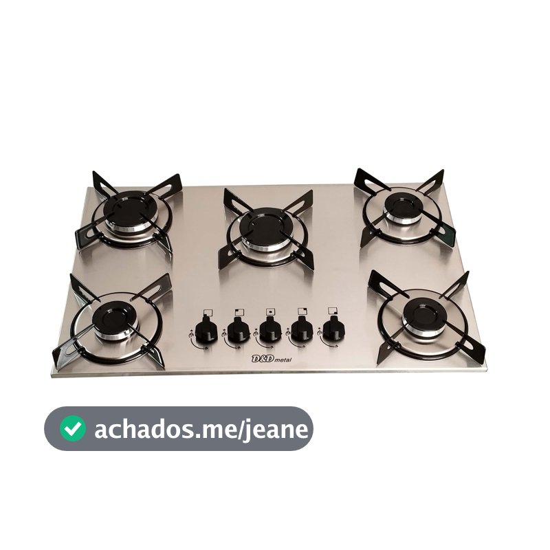 Fogão cooktop a gás 5 bocas inox 304