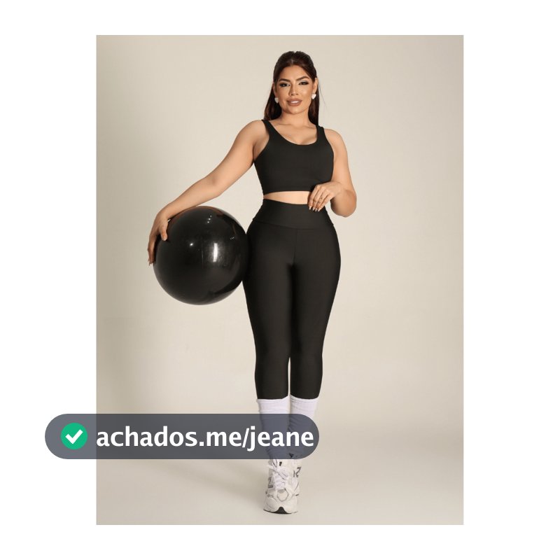 Conjunto Calça Leg e Top Treino Feminino Fitness Ótima Compressão