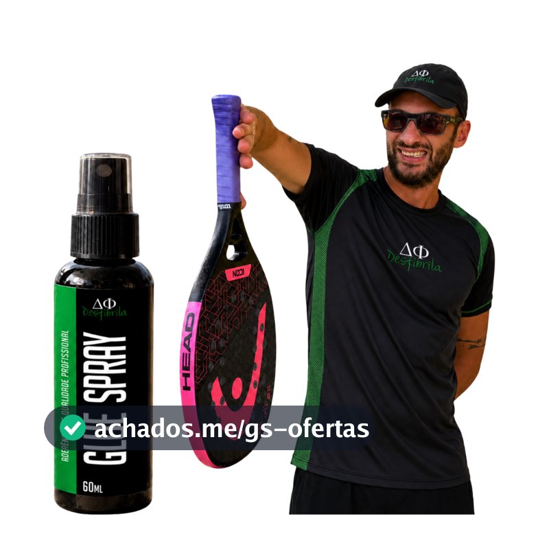 Cola Grip Spray Desfibrila Raquete de Tênis, Beach Tennis e Padel - Antiderrapante, Alta Fixação, Secagem Rápida
