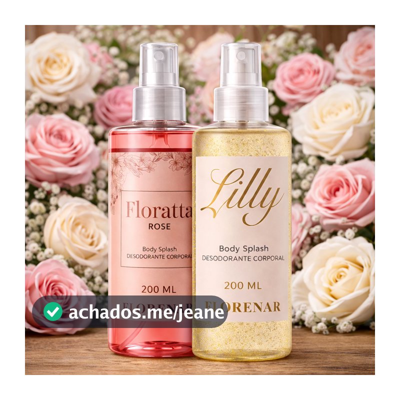 Kit Body Splash Lily + Florata Rose 200ml Com Glitter Feminino Mulher cheirosa presente