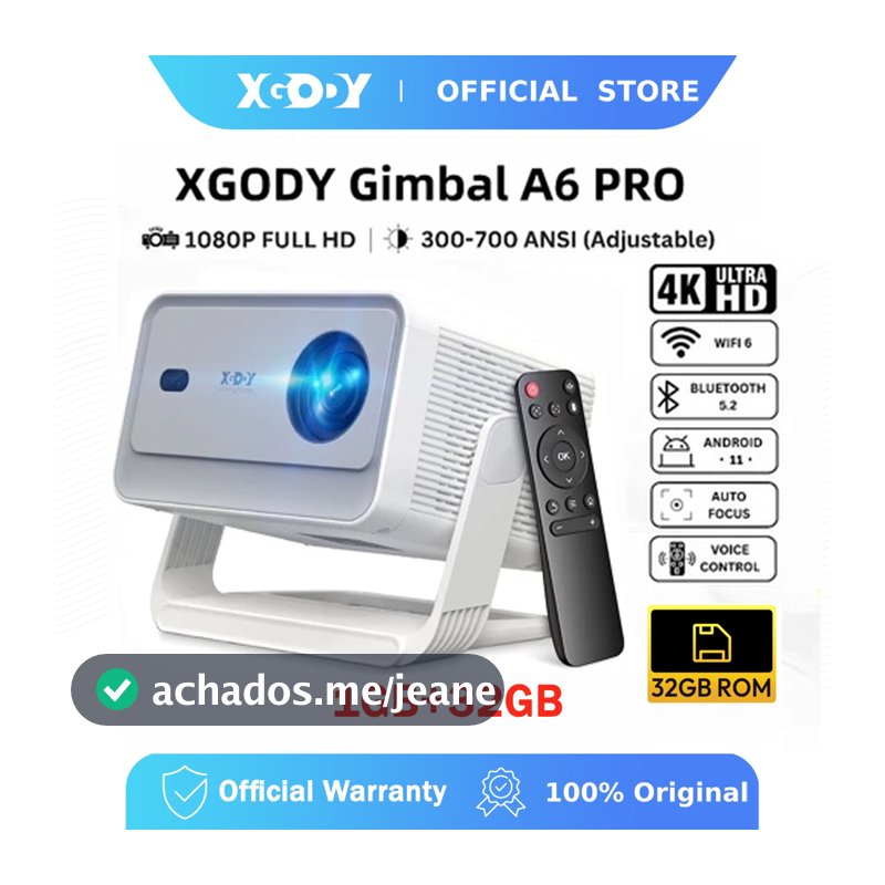 Projetor XGODY 4K 700ANSI 18000 Lumens Android WiFi LED De Filme De Vídeo Integrado YouTube Netflix