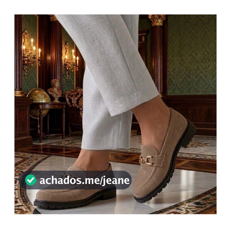 Mocassim Feminino Tratorado Camurça Sapato Oxford Sapatilha Confortável