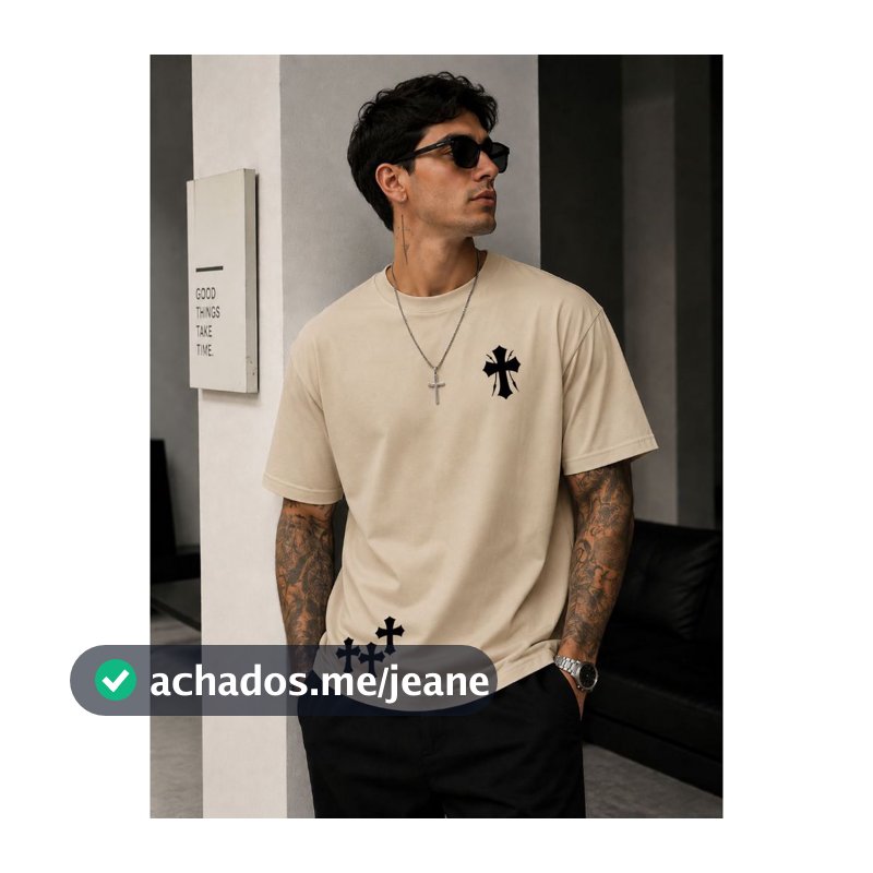 Camiseta Masculina Cruz 100% Algodão Premium Envio Imediato Presente