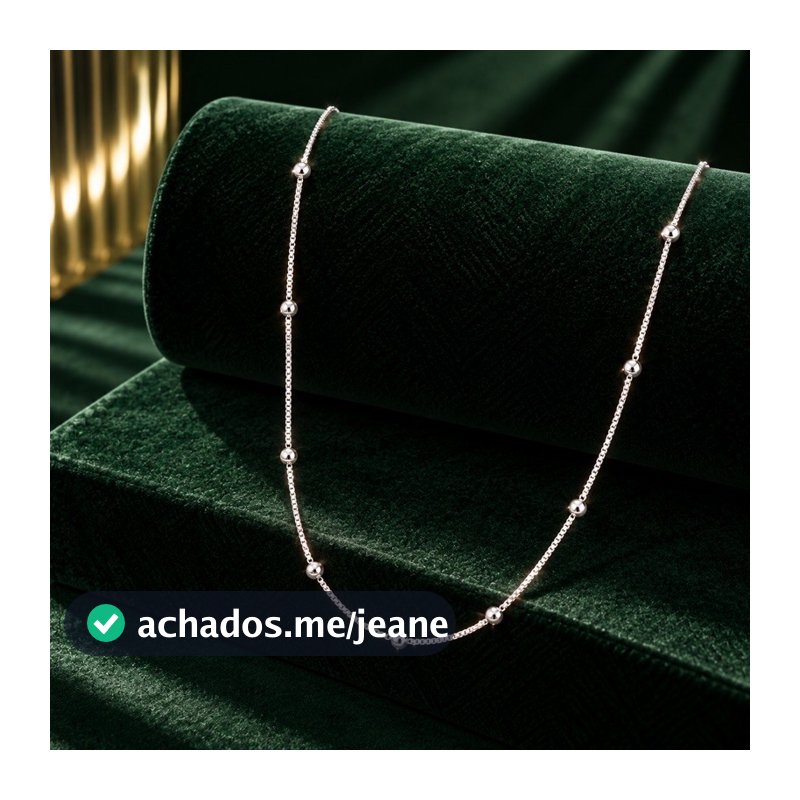 Corrente Veneziana 45cm com Bolinhas em Prata 925