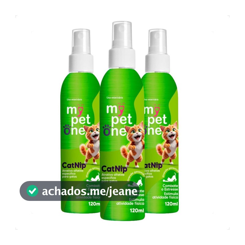 Kit 3 Catnip Liquido Spray Erva-Do-Gato - Mypetone 120 Ml