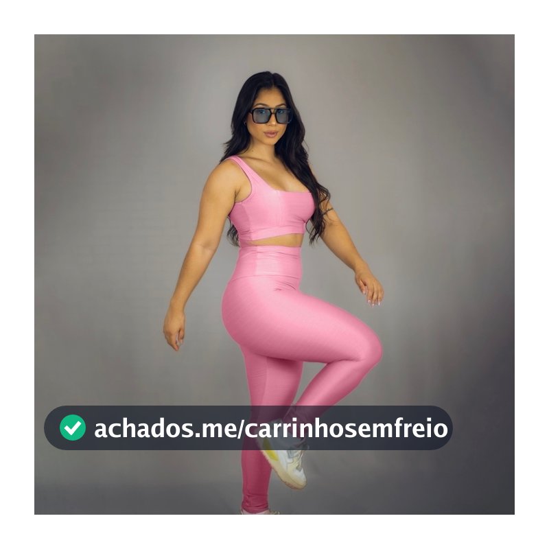 Conjunto Fitness Feminino Top Calça Legging Wonder Canelado