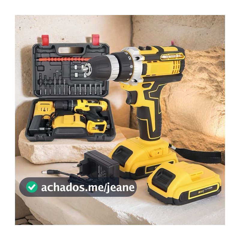 Parafusadeira Furadeira 48V 2 Baterias Com Maleta e Acessórios Completo vipcssa