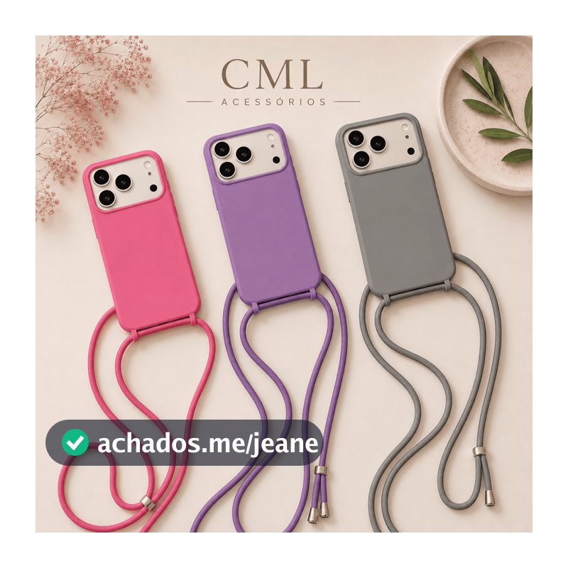 Capinha com Cordão para Celular  Ip 16/18 Capa Crossbody Alça Ajustável Anti Queda