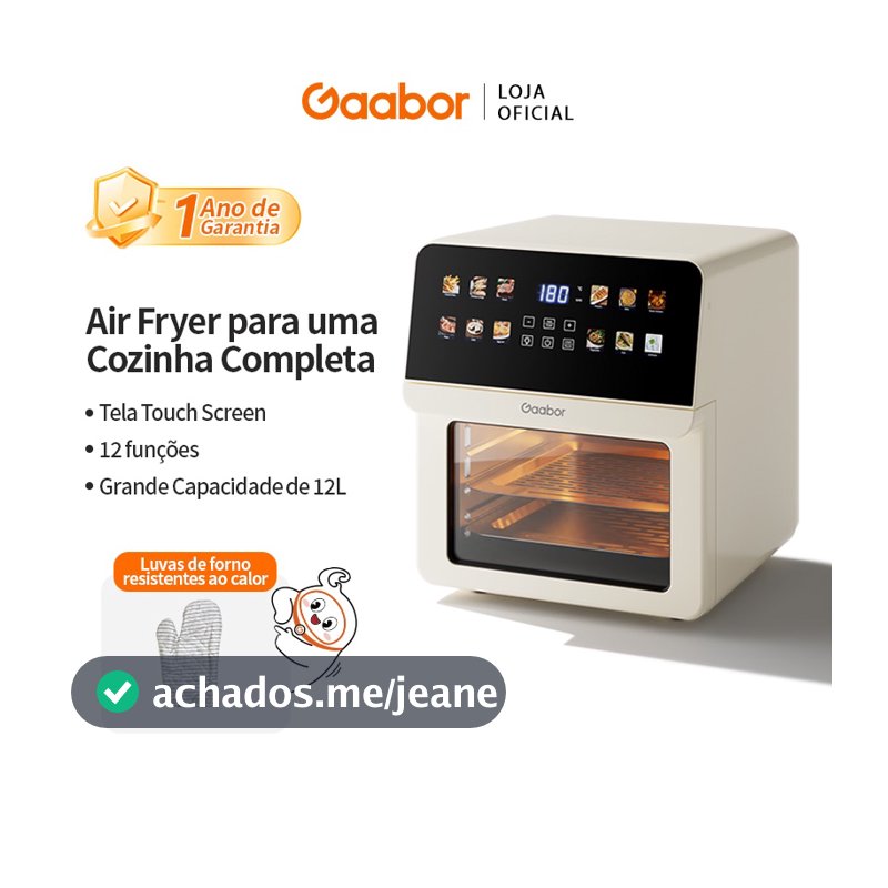 Gaabor Air Fryer Oven Eletrica sem Oleo com 12 Litros de Capacidade Digital touch AF-120T02