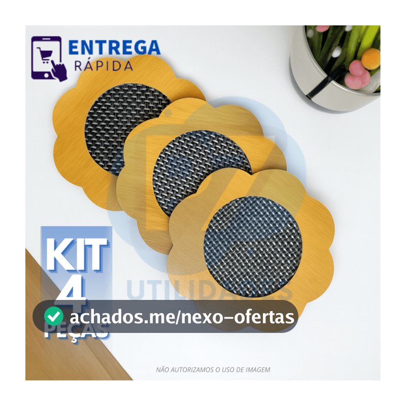 Kit 4 Descanso de Panela MDF Mesa Posta 16,5cm Suplá Porta Panela Quente Acessórios Mesa