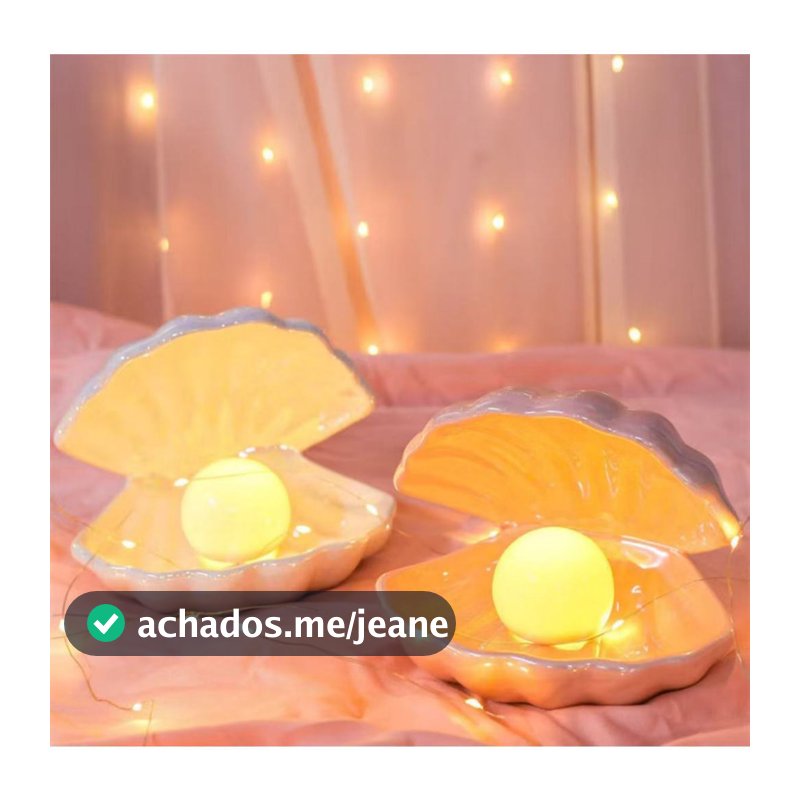 Luminária Noturna de Ambiente: Pérola e Concha com Luz Suave