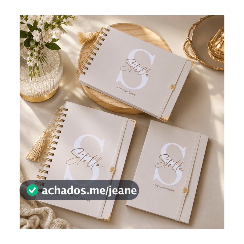Kit Caderneta de Saúde, Livro Bebê e Porta Documentos