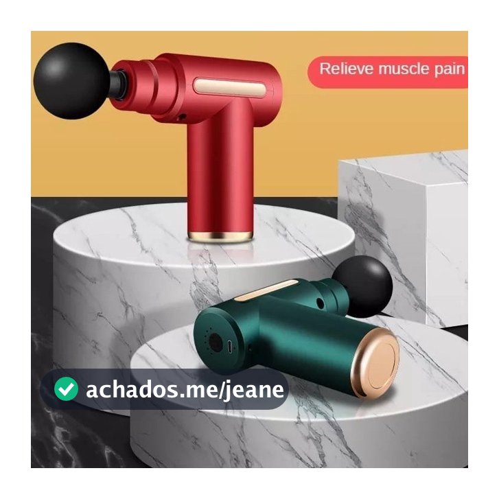 Massageador Muscular Elétrico Profissional Sem Fio Com 6 Velocidades E 4 Cabeças Substituíveis