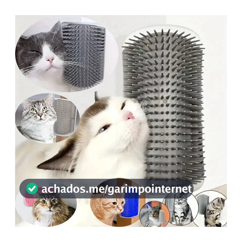 Kit  Peças Escovas de Parede Para Gato - Brinquedo Pet Catnip/ Massagem/ Tira Pelos e Coçador Antiestresse Para Felinos