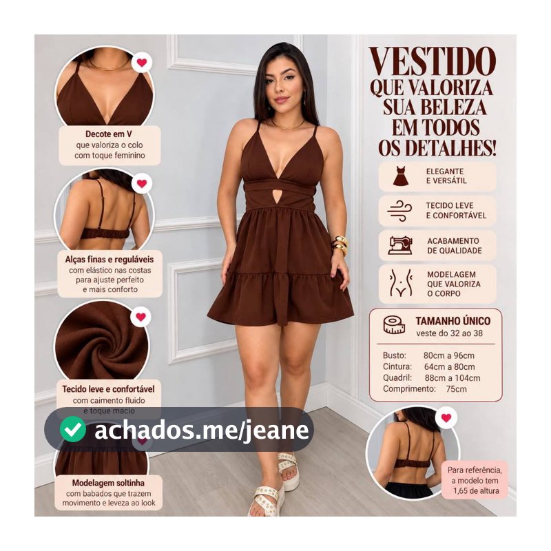 Vestido Feminino Curto Liso e  Estampado Costa Nua Sem Bojo