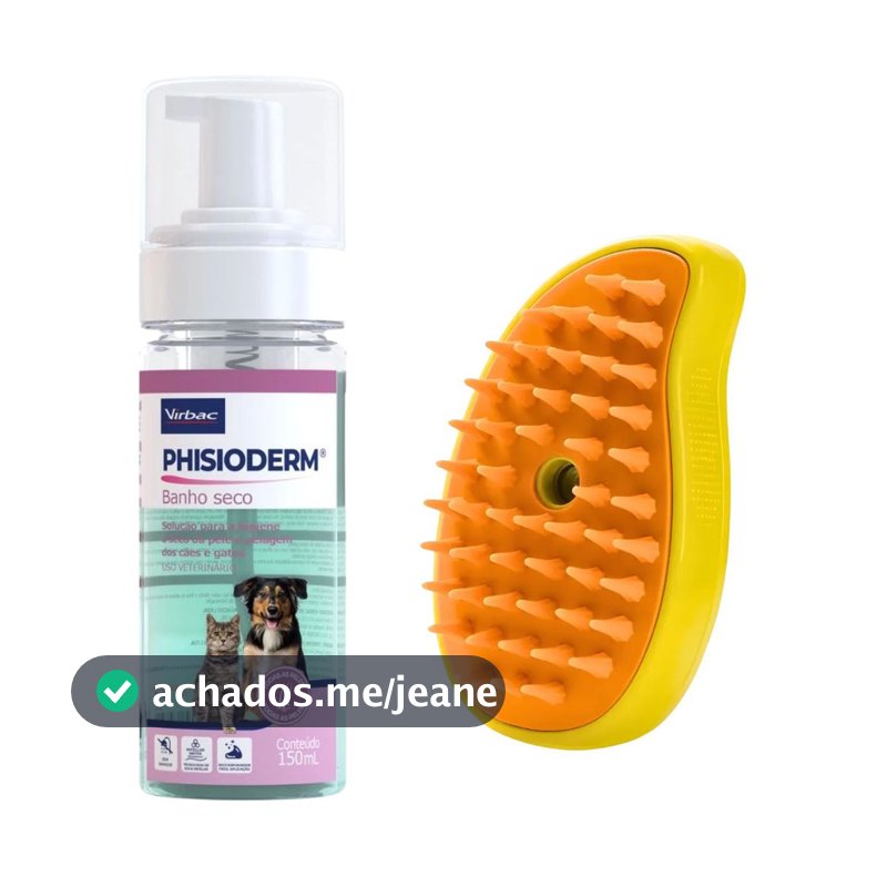 Phisioderm Banho Seco 150ml Para Cães e Gatos + BRINDE