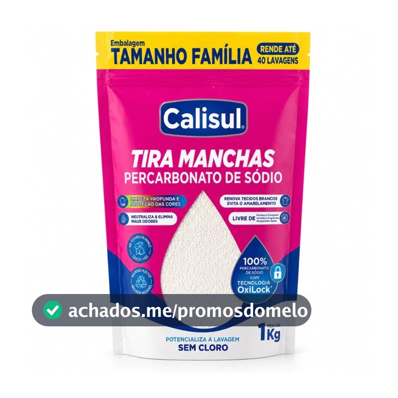 Percarbonato 100% Puro Tira Manchas Roupas Brancas e Coloridas