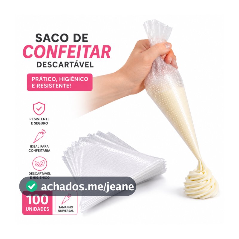 Kit 100/200 Sacos De Confeitar Medio Confeitaria Bolo Doce Cupcake