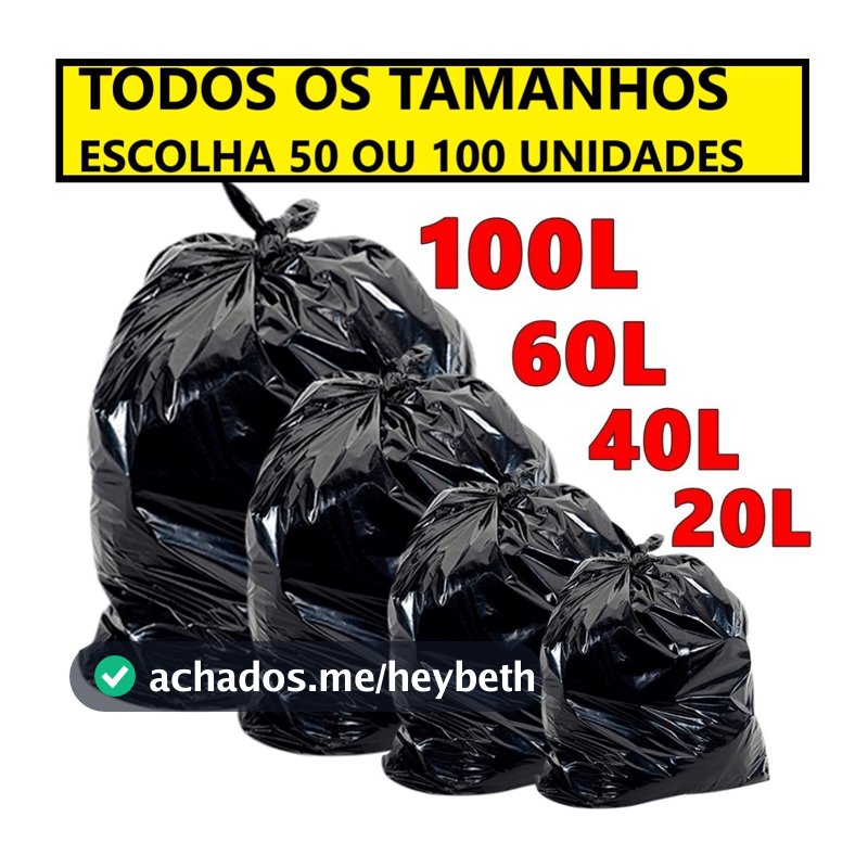 Saco de Lixo resistente 20/40/60/100 Litros direto da fábrica