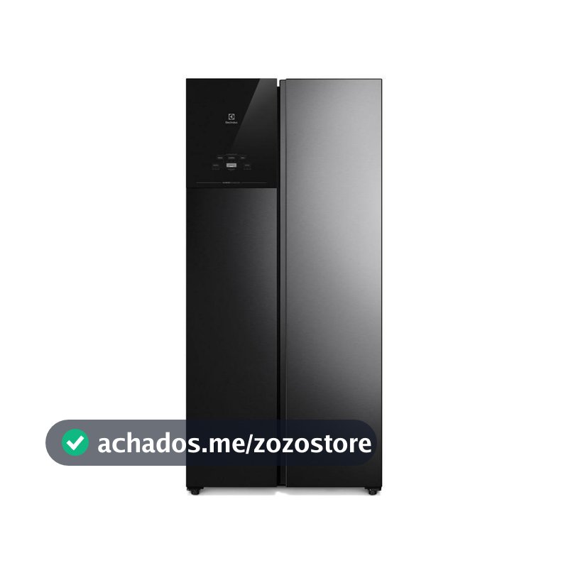 Geladeira Electrolux Frost Free Inverter 431L AutoSense Bivolt Side by Side Black Inox Look (ES40B)