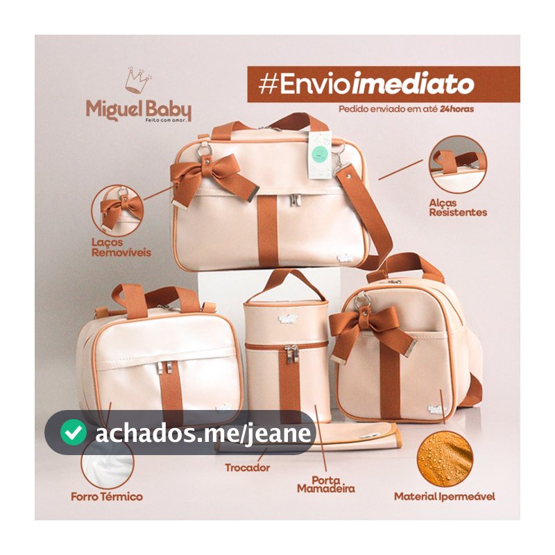kit bolsas Maternidade Fita luxo de 5 peças masculino | feminino