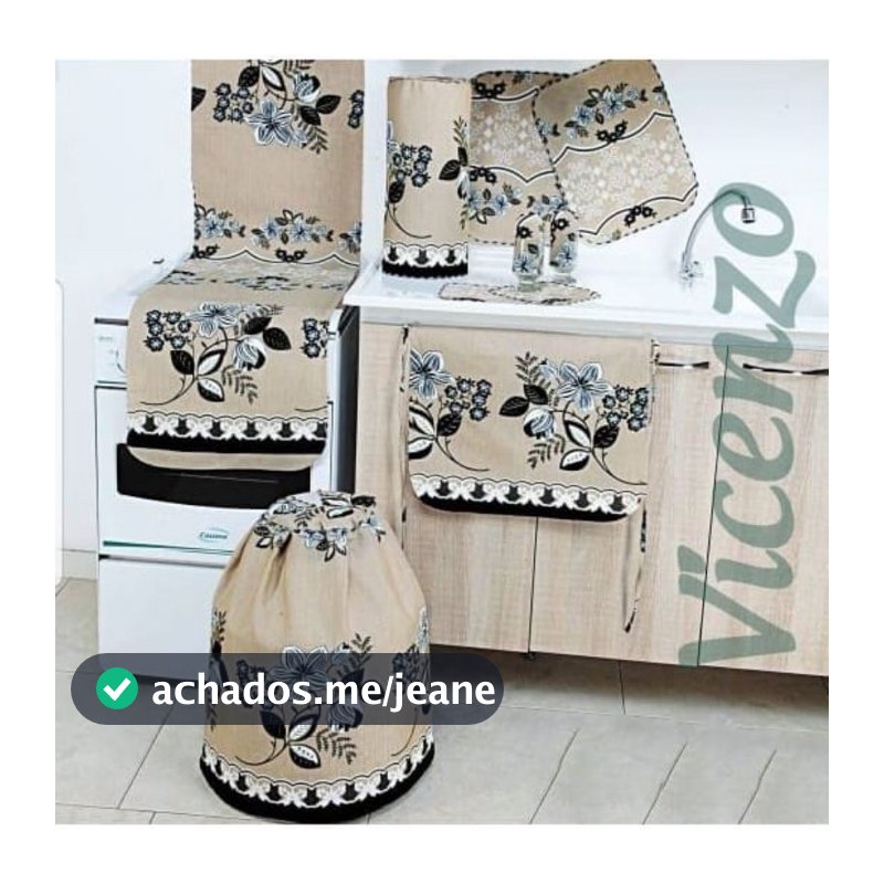 Jogo De Cozinha kit com 10 peças estampado - Vicenzo