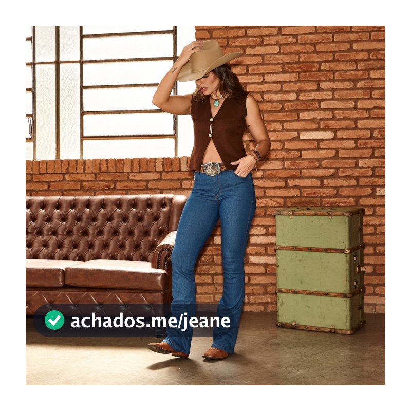 Calça Jeans Feminina Country Robusta Estilosa Casual Trabalho Dia A Dia Confortável Versátil Prática Ref:1228