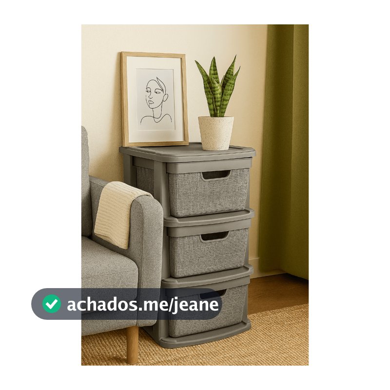 Gaveteiro Organizador de Chão em Plástico Com 3 Gavetas 15 litros Resistente Organização Jaguar