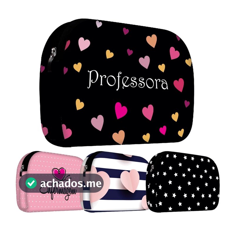Necessaire de Mão em Neoprene Bolsa Feminina Organizadora Presente Mulheres Professora Mãe  - ISOPRENE - Várias Estampas