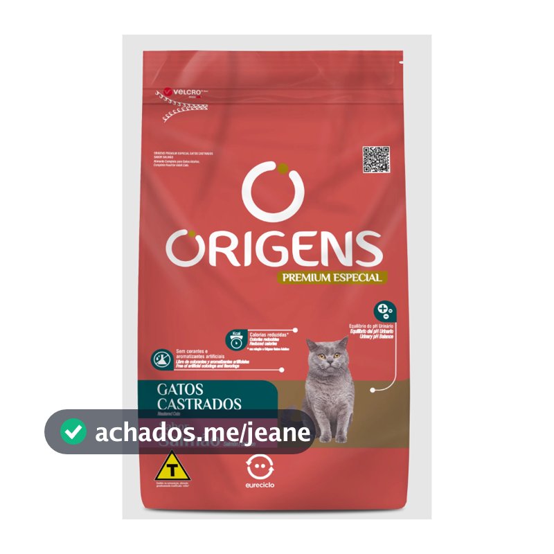 Origens Gatos Ração Castrados Sabor Salmão 10,1kg Adimax