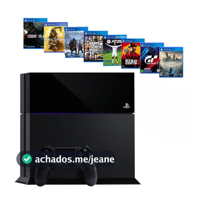 Sony Playstation 4 1000 gb Ps4 + Ea Fc Fifa 26 + God Raganarok + Gta 5 + 40 Jogos Top