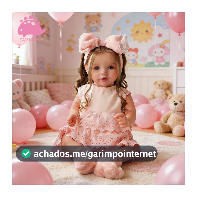 Bebê Reborn Boneca Menina 50cm Realista Silicone Macio com Vestido Rosa e Acessórios Brinquedo Infantil