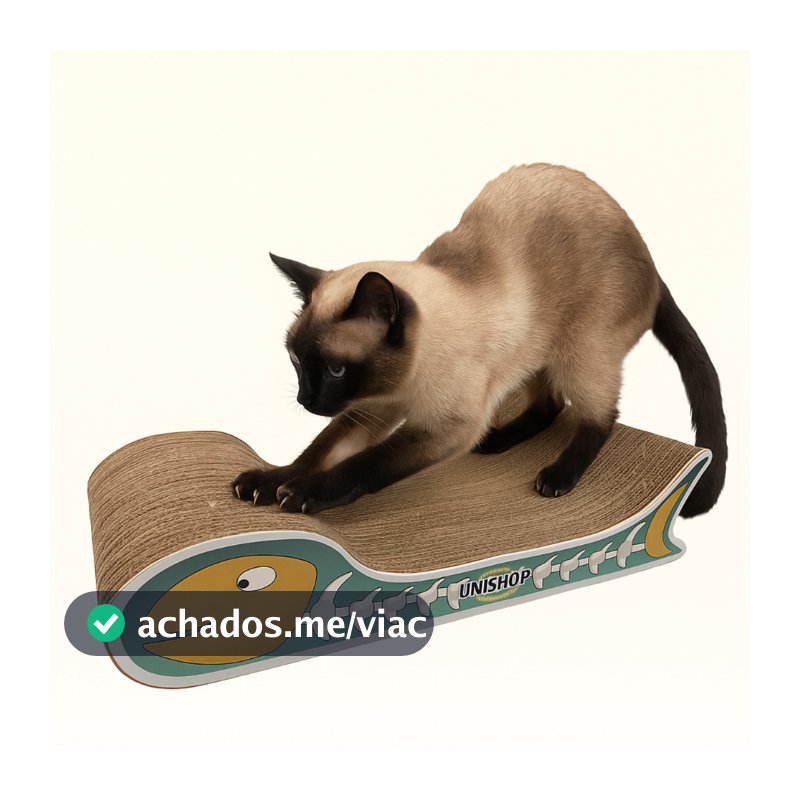 Arranhador de Papelão Para Gatos Peixe Formato Peixinho Cama Gato Unishop