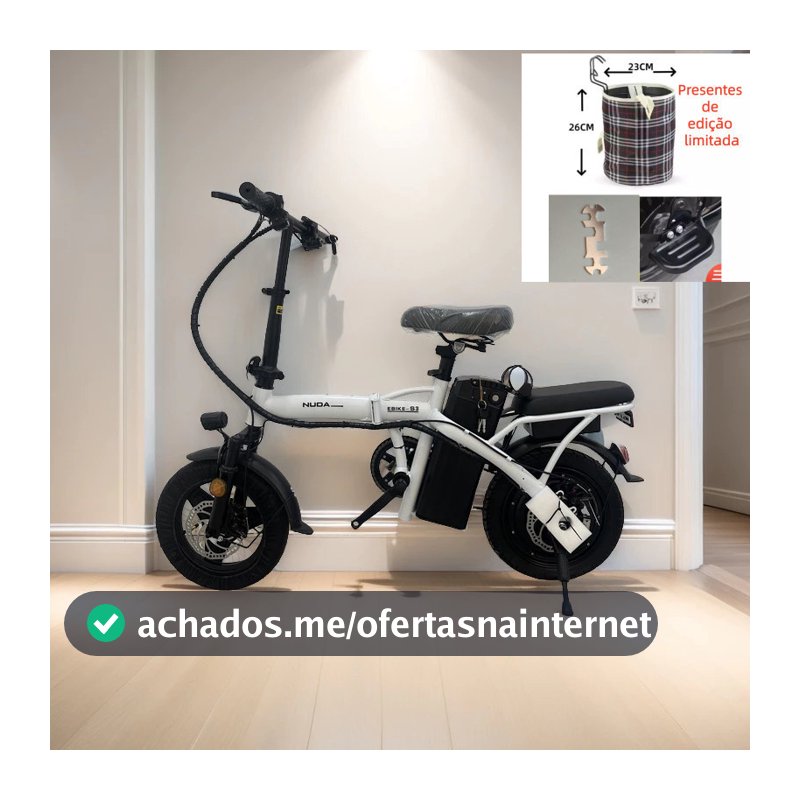 Bicicleta elétrica dobrável para adultos NUDA, pedal tripulado, compras ao ar livre, viagem