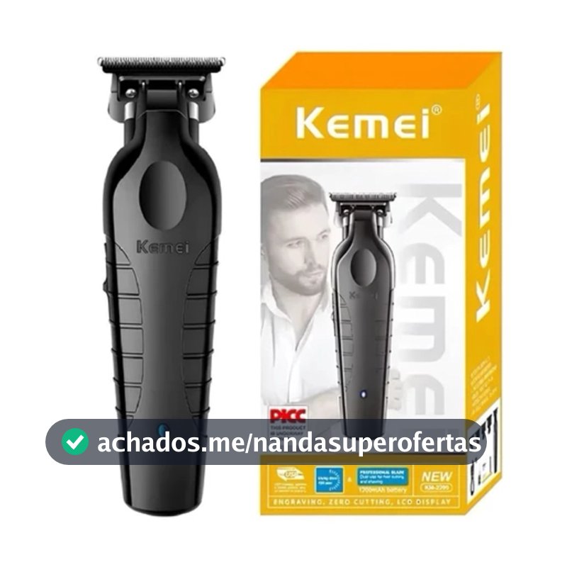 Maquina De Cortar Cabelo Kemei 2299 Profissional Aparador De Barba Sem Fio Acabamento Bivolt