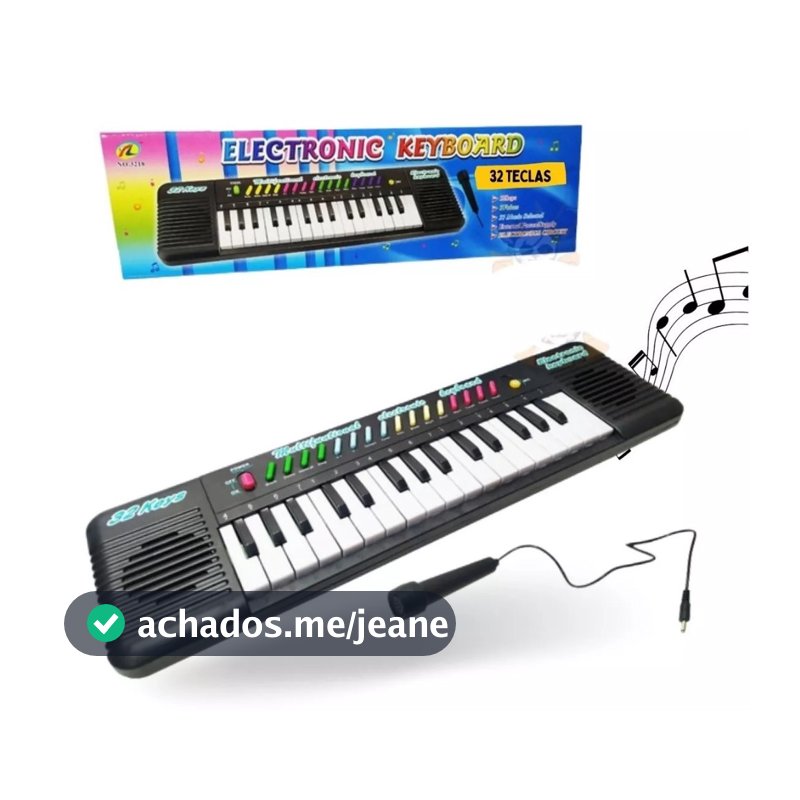Piano de Brinquedo Teclado Infantil Musical com Karaokê e Microfone para Crianças
