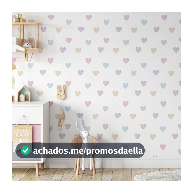 Kit 100 Adesivos De Parede Infantil Corações Coloridos Menina Bebê Aquarela Quarto