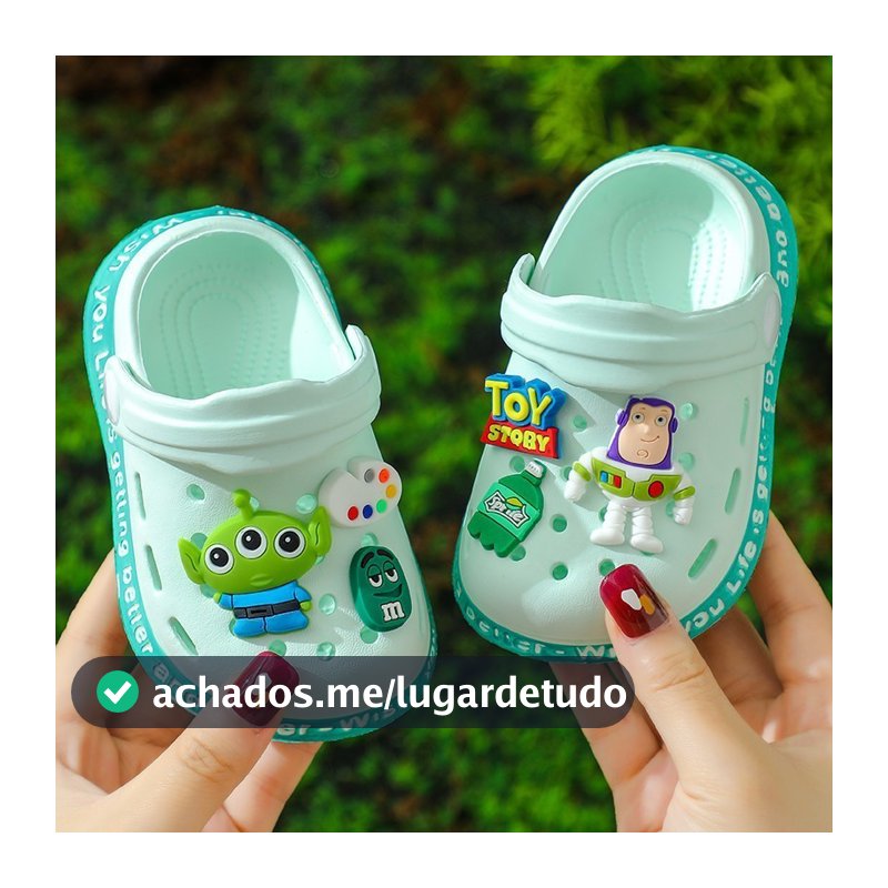 Sapatos de Buraco para Crianças Sapatos de Verão Buzz Lightyear Cartoon Slippers Home Menina Menino Menino Sandál