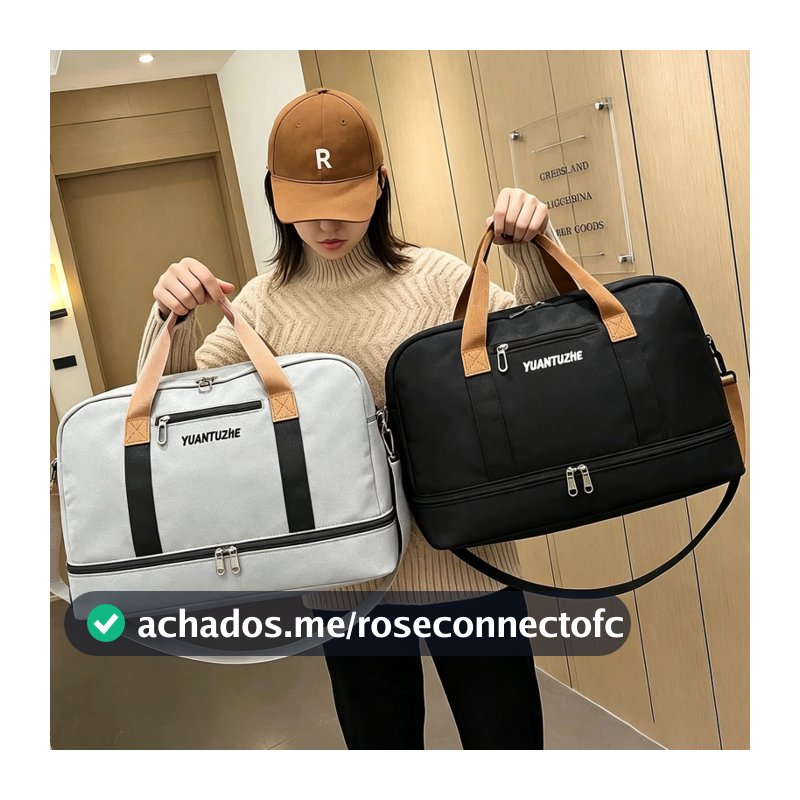 Bolsa De Viagem Impermeável De Grande Capacidade De Camada Dupla Leve E Com Zíper De Duffel De Ioga