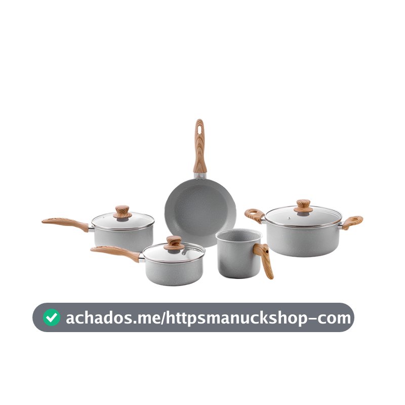 Jogo De Panela Antiaderente 5 peças Brinox Gris Ceramic Life Easy Cinza