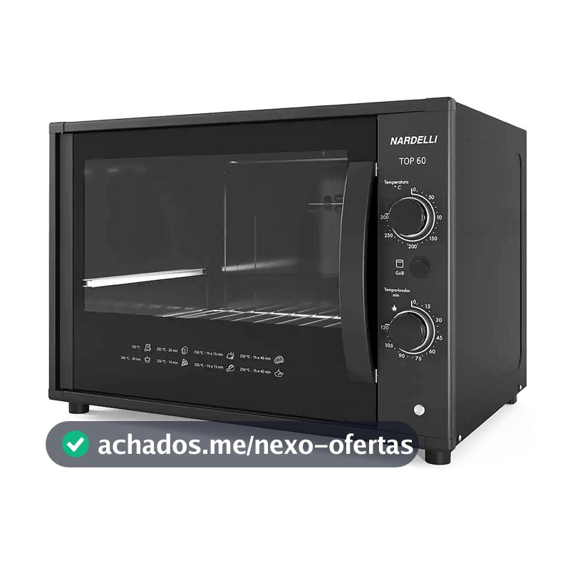 Forno Elétrico de Bancada 60 Litros Nardelli top60 Preto 127V 220V