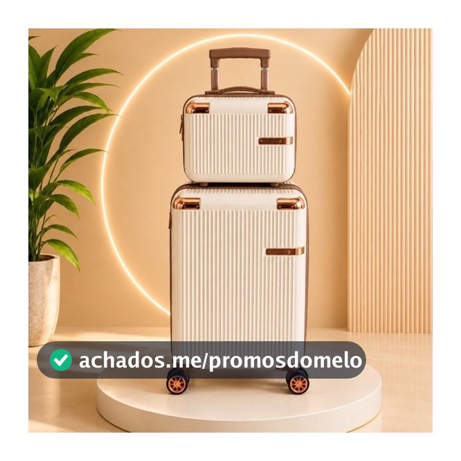 Conjunto Mala De Viagem 10KG E Frasqueira Cadeado TSA Roda Dupla 360° PROMOÇÃO