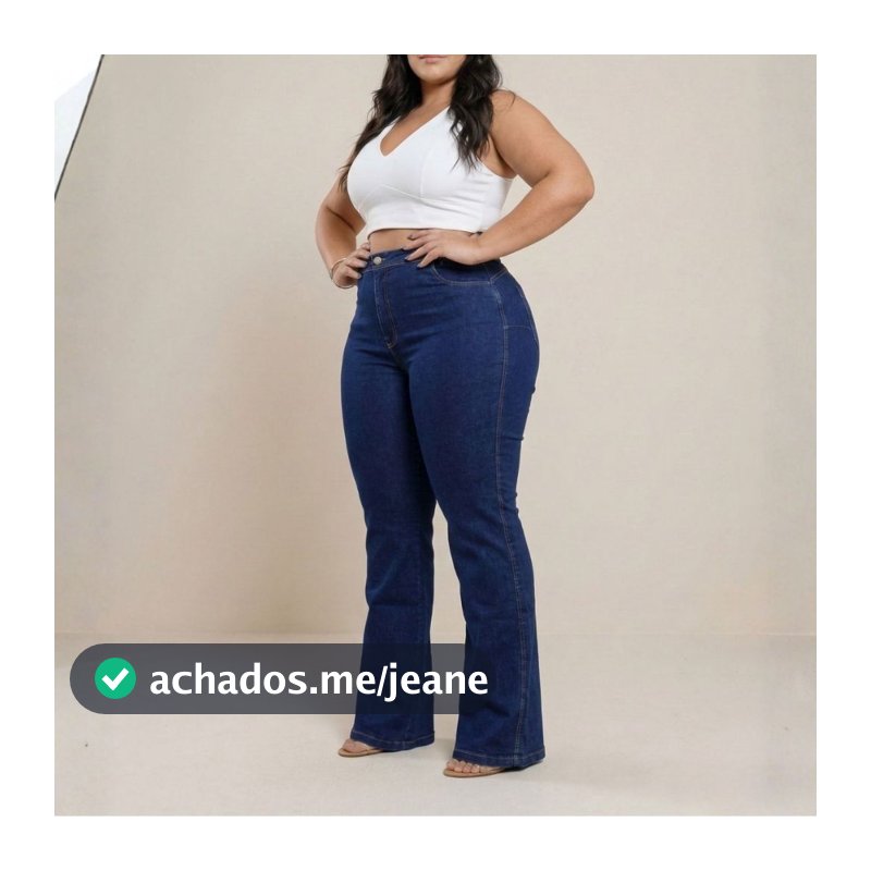 Calça Jeans Flare Plus Size Cintura Alta Lycra Elastano Premium Efeito Levanta Bumbum Curve Premier