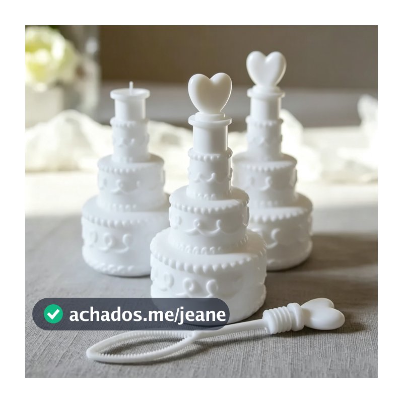 Kit 10 a 48 Bolhas de Sabão Formato De BOLO Para Festa Casamento