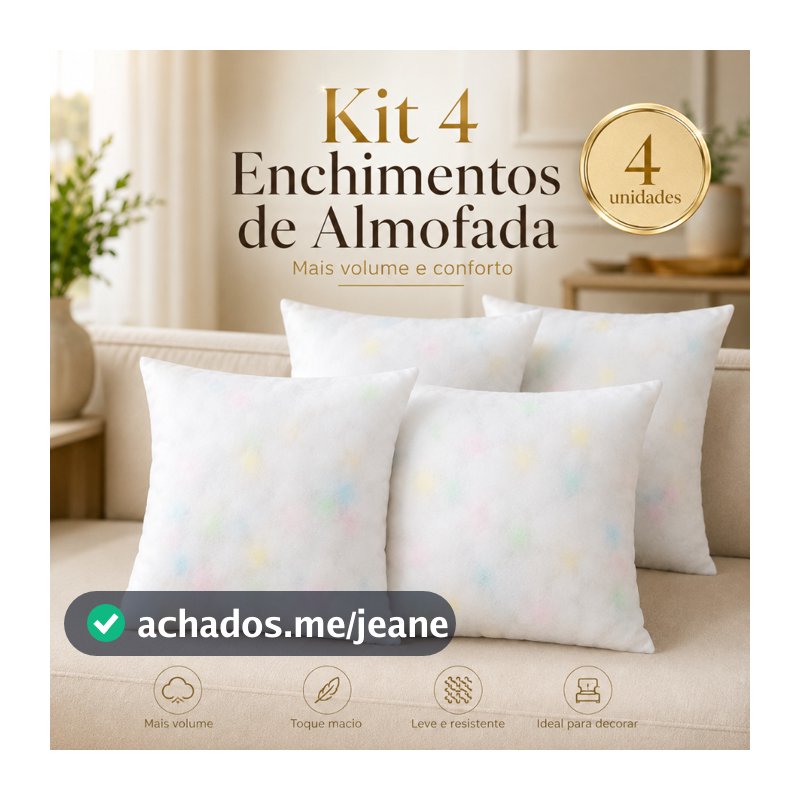 Kit 4 Almofadas 45cm x 45cm de Espuma Extra Macio Almofadas Sofá Enchimento de Espuma Refil Almofada