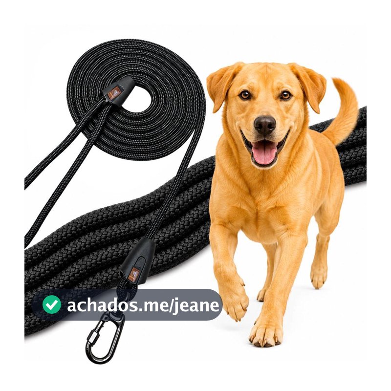 Facepet Guia Corda 2 Metros Resistente Mosquetão De Trava Trela Longa Passeios seguros para cachorro