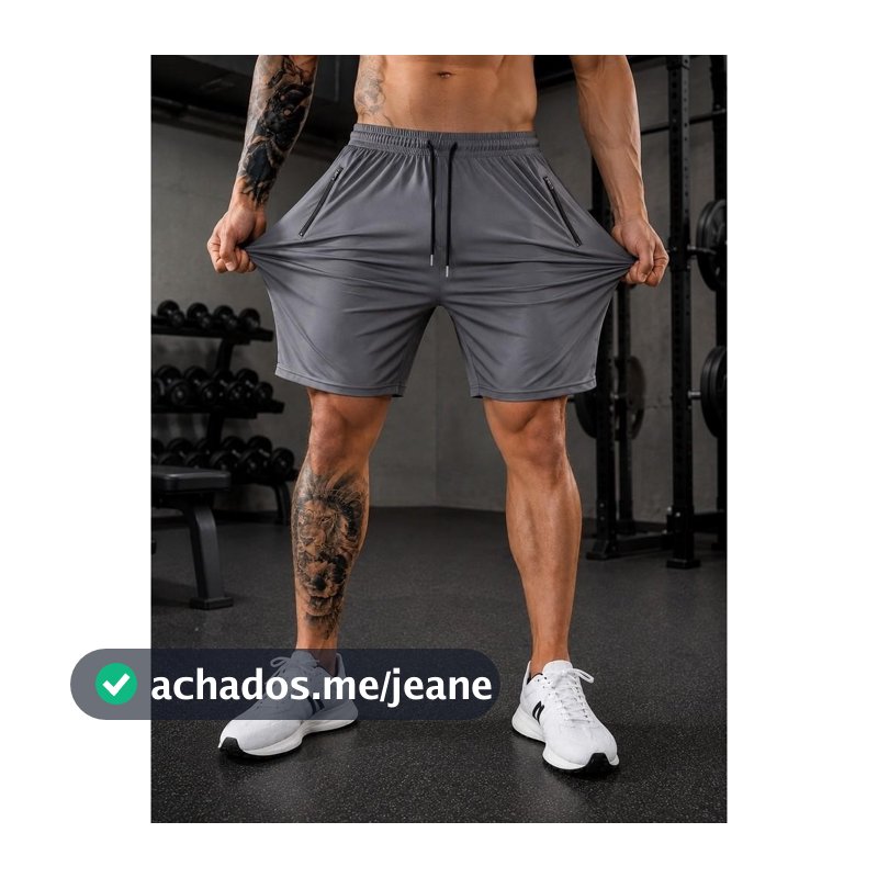 Bermuda Masculina Slim Fit Esportiva Fitness Com Elastano Plus Clout